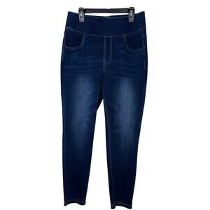 Halara Pull-On Jeggings Medium Blue Wash Size M 7/8 High Waist Stretch Skinny